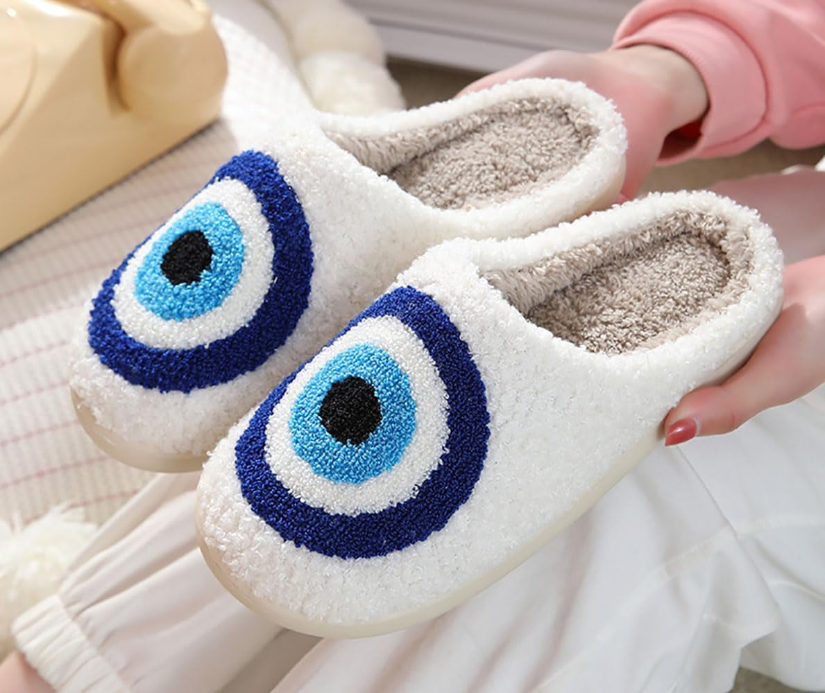 Womens Mens Slippers Memory Foam Plush Fluffy Warm Lined Slippers Indoor Outdoor House Winter Slippers